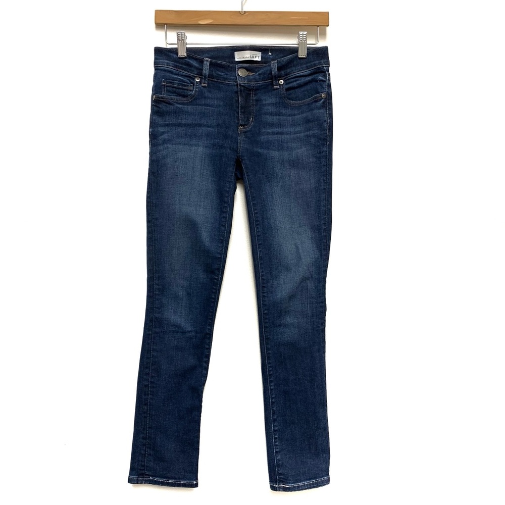 Loft Ann Taylor Skinny Crop Ankle Jeans Size 24 / 00 Dark Wash Stretch‎ Low Rise